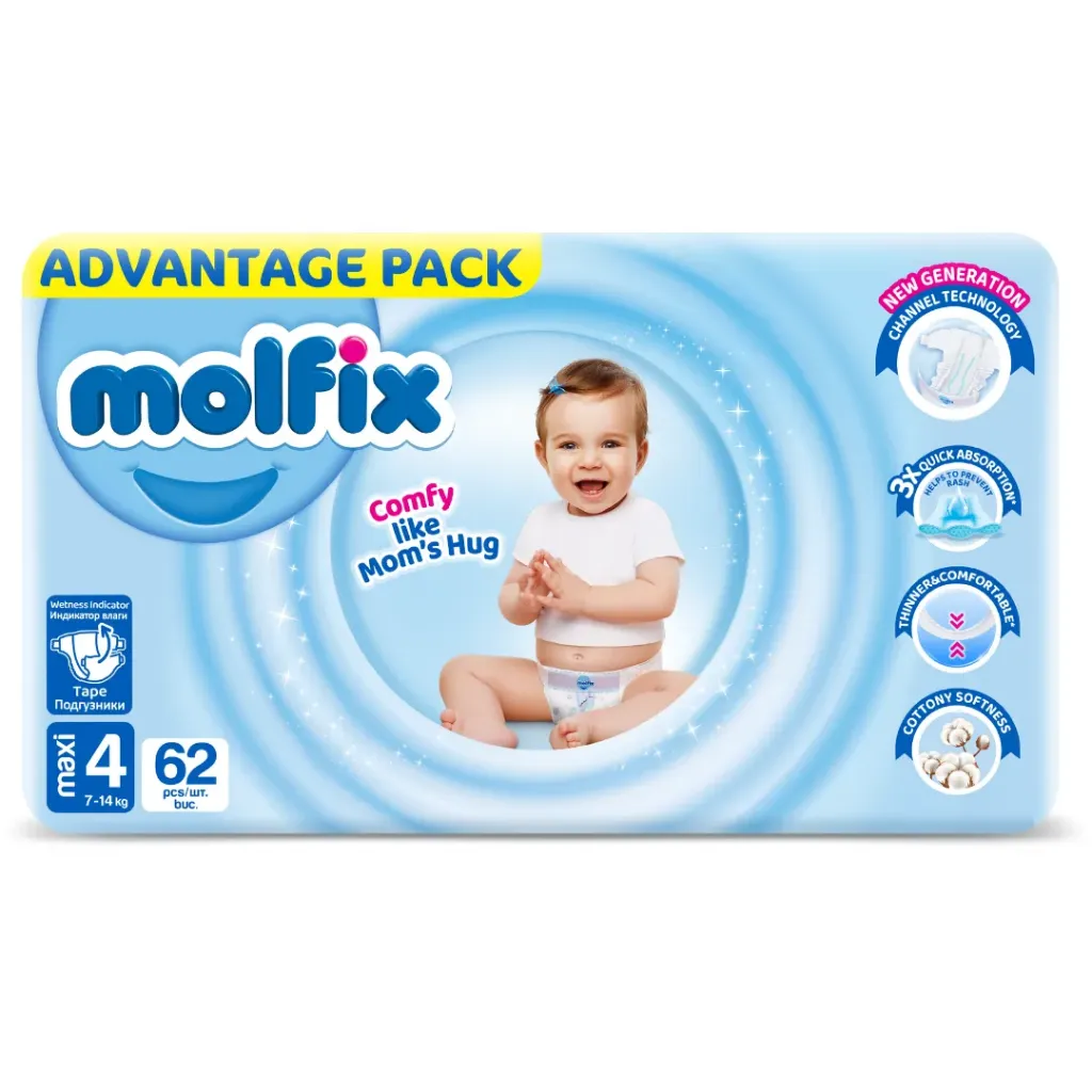 Molfix Babywindeln Maxi 4 7-14 kg 62 St