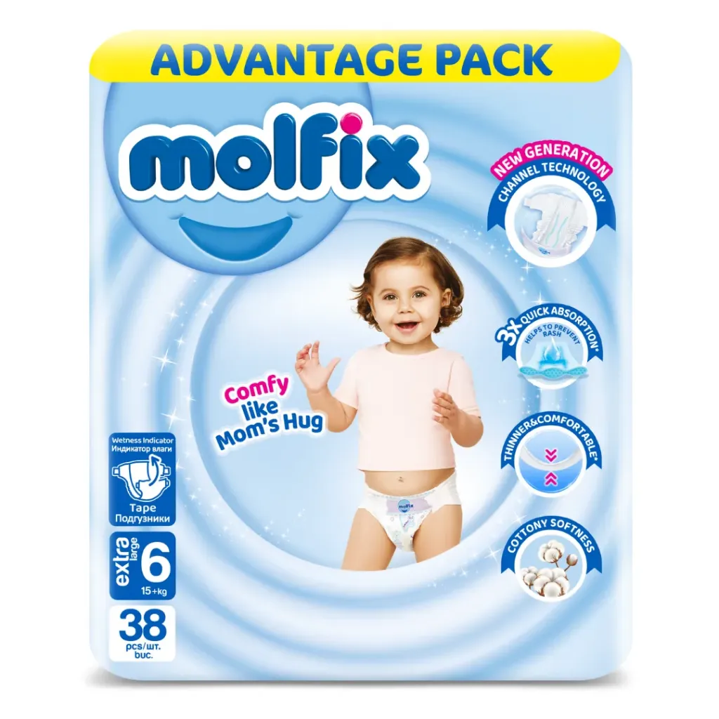 [50008212] Molfix Babywindeln Extra Large 6 15+ kg 38 St
