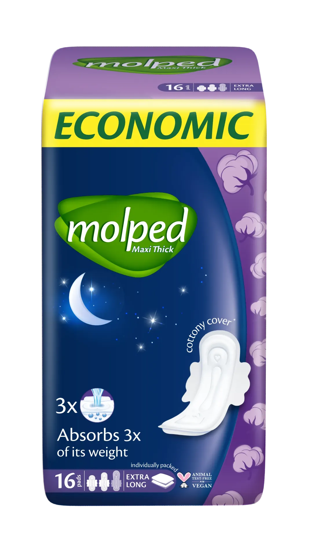 Molped Maxi Thick Damenbinden Extra Lang 16 St